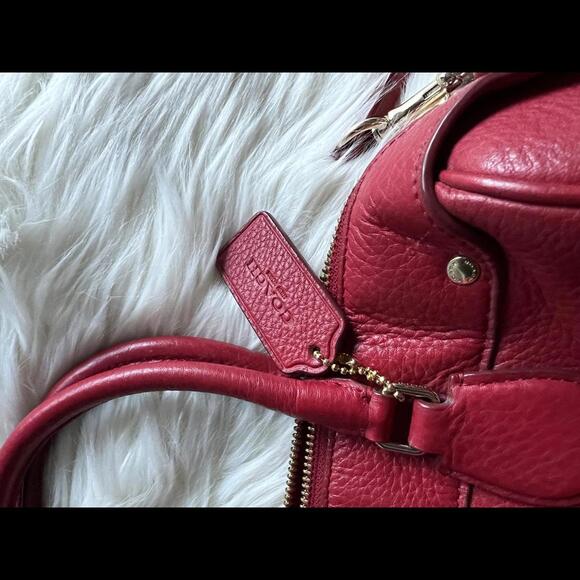 Coach Red Leather Bag - Picture 2 of 6